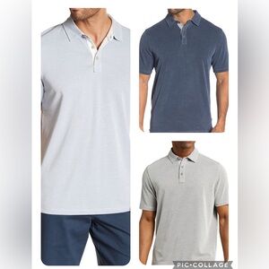 Tommy Bahama Men's Polo Shirt - Light Blue- Grey  - Nordstrom Size XXL 2X